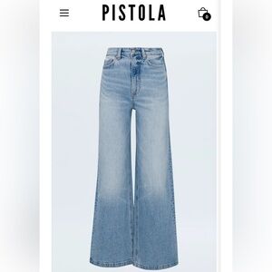 Pistola Light Blue High-Waisted Wide Leg Jeans size 26